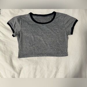 NEW gray crop top - athletic material soft - Medium size